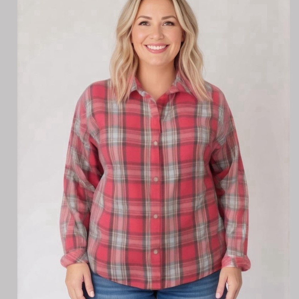 Riders by Lee XXL Plaid Button Down Shirt